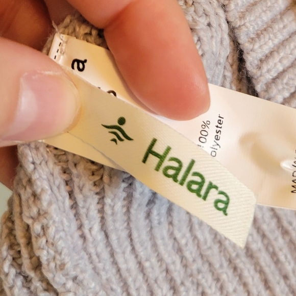 Halara V-neck Button Front Long Sleeve Belted Mini Sweater Dress - Picture 6 of 8